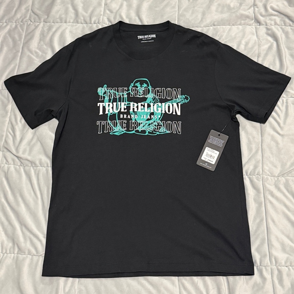 Mens True Religion Black Graphic Tee - Picture 3 of 4